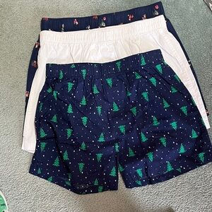Lands' End Navy and Green Tree Print Boxers